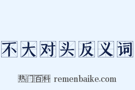 不大对头反义词是什么意思的图片